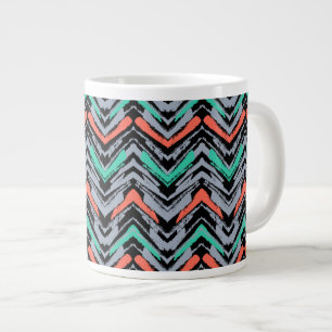 Taza De Café Grande Gris, trullo, y modelo dibujado mano coralina de