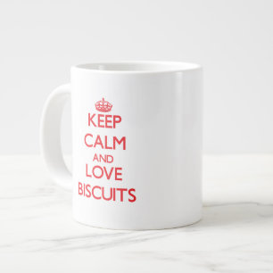 Taza De Café Grande Guarde la calma y ame las galletas