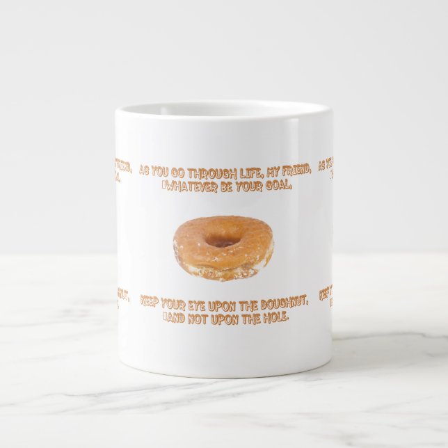 Taza De Café Grande Guarde su ojo sobre el buñuelo (Frente)
