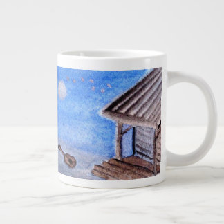 Taza De Café Grande ...guitarra perdida...arte de Jutta Gabriel...