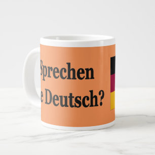 Taza De Café Grande ¿Hablas alemán? Bandera bf