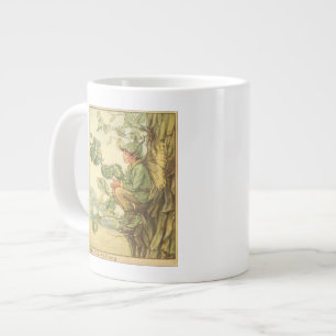 Taza De Café Grande Hada Elm alada sentada en un árbol