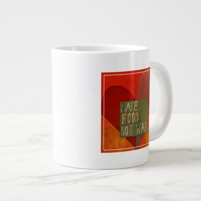 Taza De Café Grande Haga la guerra de la comida no (Derecha)