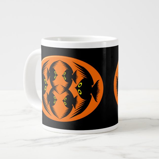 Taza De Café Grande Halloween Crows Mug (Izquierda)