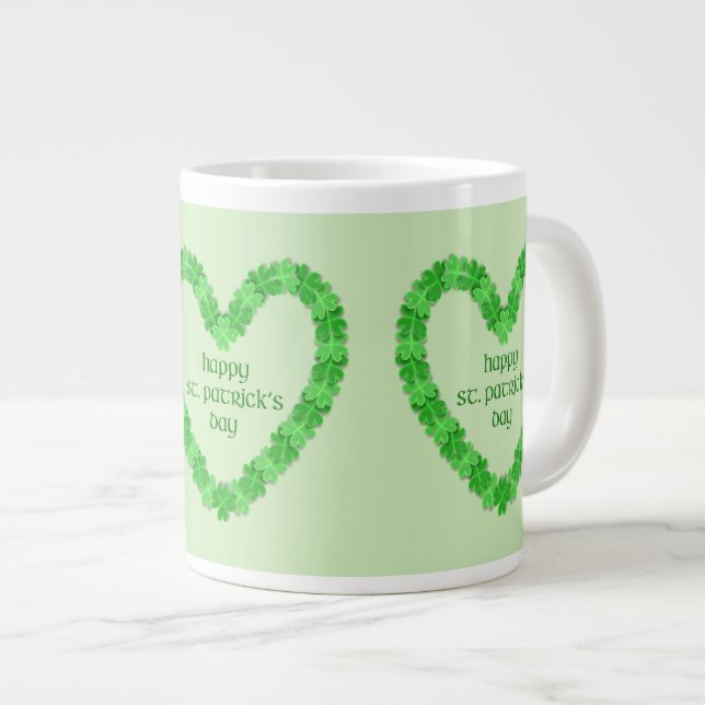 Taza De Café Grande Happy St Patricks Day Heart (Derecha)