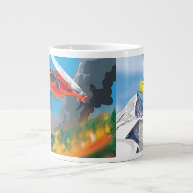 Taza De Café Grande Helicóptero de Rescate (Frente)