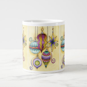 Taza De Café Grande Hermosos adornos navideños de colores de vidrio