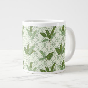 Taza De Café Grande Hojas de palma tropicales