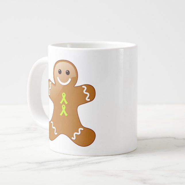 Taza De Café Grande Hombre de pan de jengibre con cintas de concientiz (Izquierda)