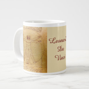 Taza De Café Grande Hombre de Vitruvian de Leonardo da Vinci