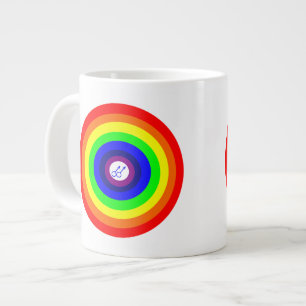 Taza De Café Grande Hombres gay rodean el arco iris