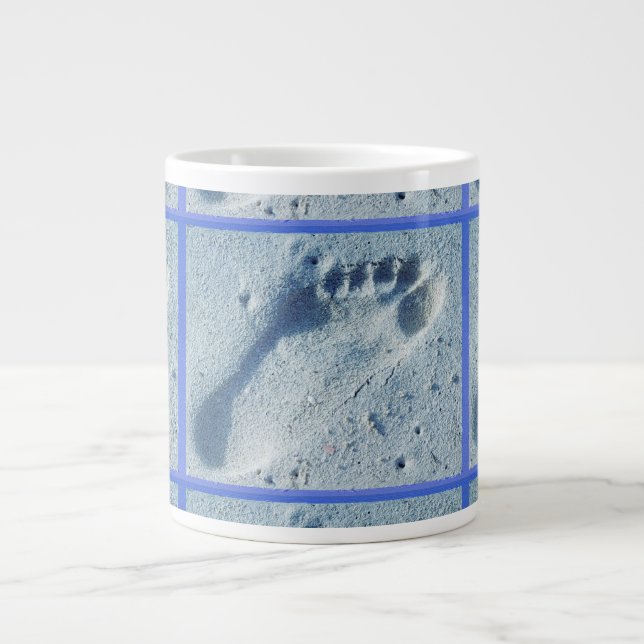 Taza De Café Grande Huella en la arena (Frente)