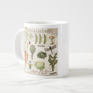 Taza De Café Grande huerto francés vintage moderno