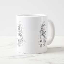 Taza De Café Grande Huesos del arte de la anatomía del vintage del pie