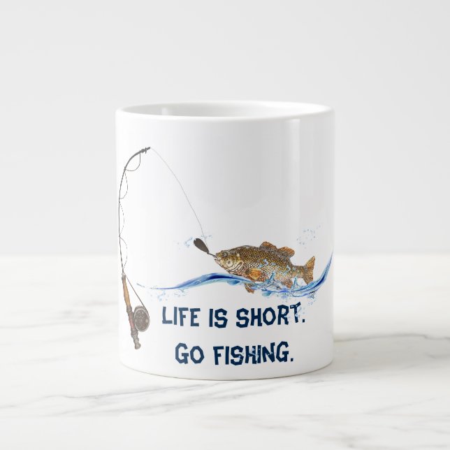 Taza De Café Grande humor de pesca (Frente)