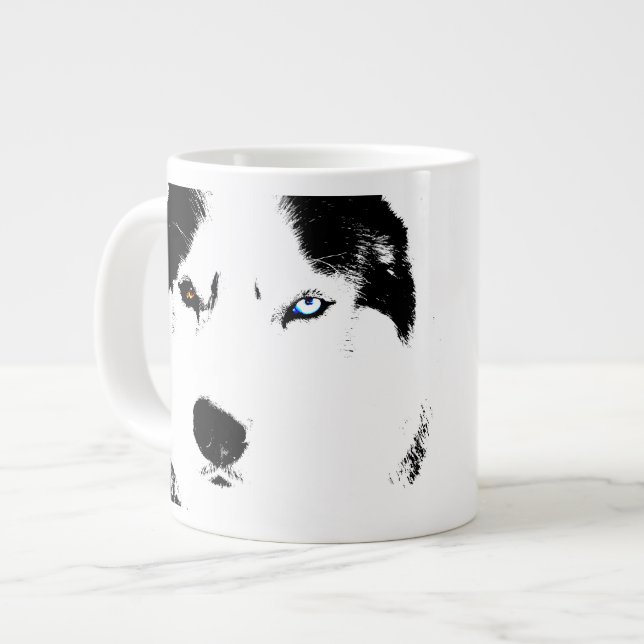 Taza De Café Grande Husky Dog Coffee Mug Siberian Husky Sleg (Izquierda)