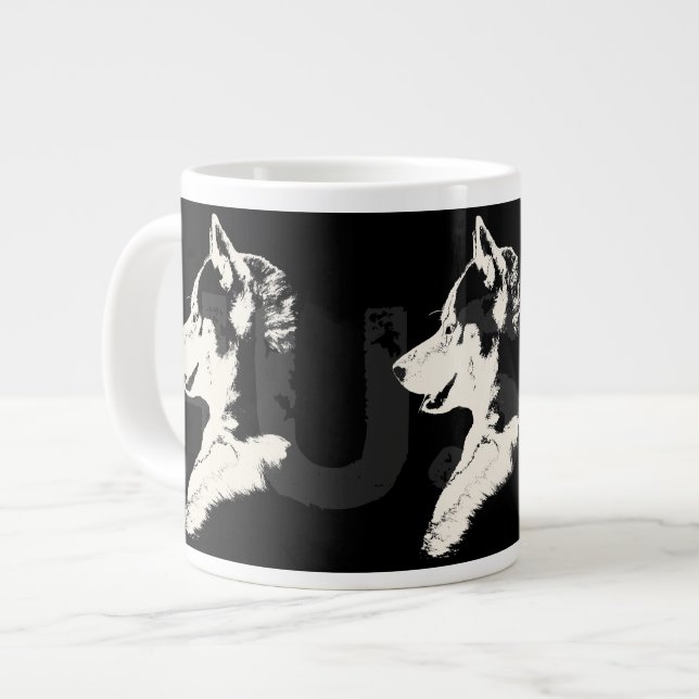 Taza De Café Grande Husky Dog Coffee Mug Siberian Husky Sleg (Izquierda)