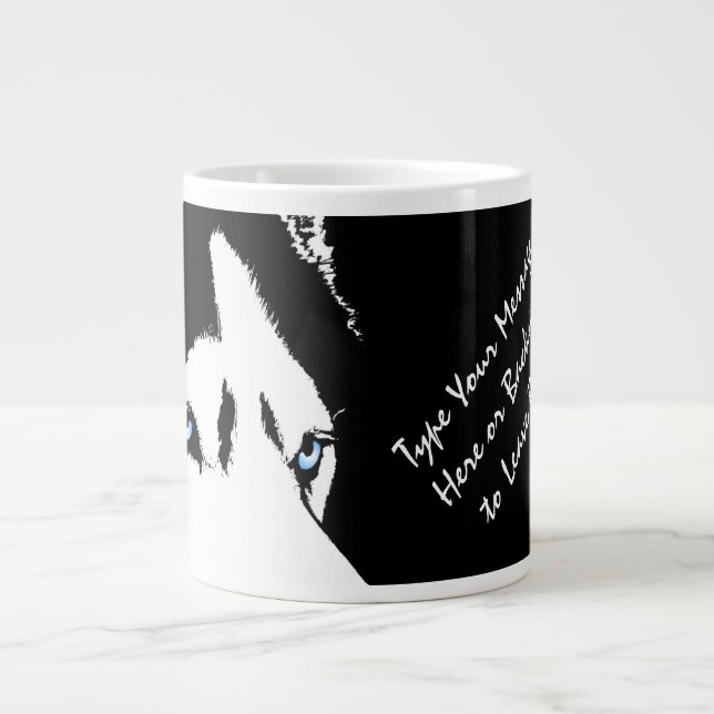 Taza De Café Grande Husky Jumbo Mug Siberian Husky Cup personalizado (Frente)