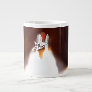 Taza De Café Grande Ilustración del lanzamiento del transbordador espa