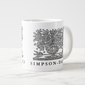 Taza De Café Grande Ilustracion floral personalizado con los grifos