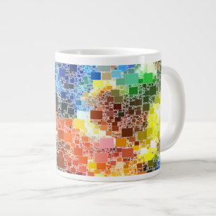 Taza De Café Grande Ilustraciones flotantes festivas del bloque