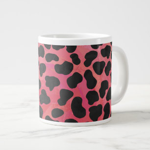 Taza De Café Grande Impresión dálmata en negro y rojo