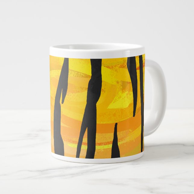 Taza De Café Grande Impresión de tigre negro y Naranja (Derecha)