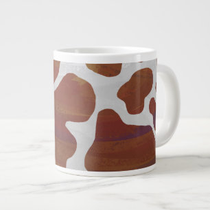 Taza De Café Grande Impresión de vaca marrón y blanco