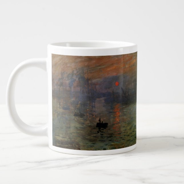 Taza De Café Grande Impresión del amanecer por Claude Monet, arte vint (Izquierda)