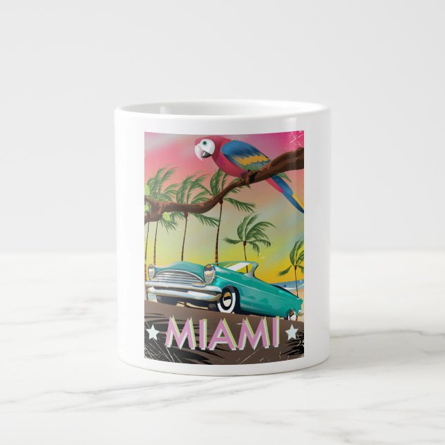 Taza De Café Grande Impresión retro de Miami (Frente)