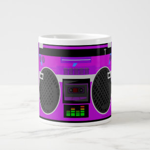 Taza De Café Grande Increíble Boombox Retro Púrpura