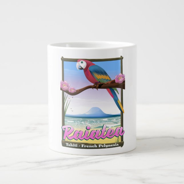 Taza De Café Grande Islas Raiatea Society, Tahití, Polinesia Francesa. (Frente)