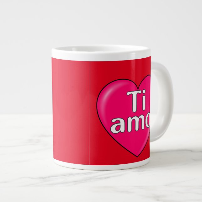Taza De Café Grande Italiano - Te amo (Derecha)