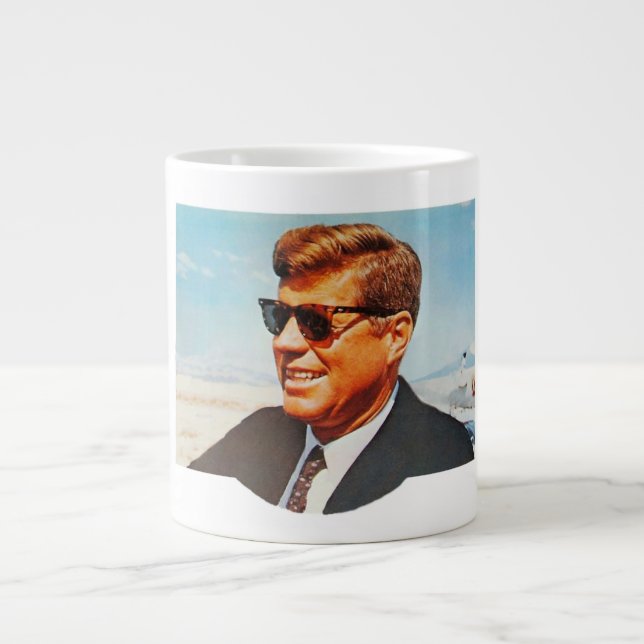 Taza De Café Grande Jack Kennedy con gafas de sol (Frente)