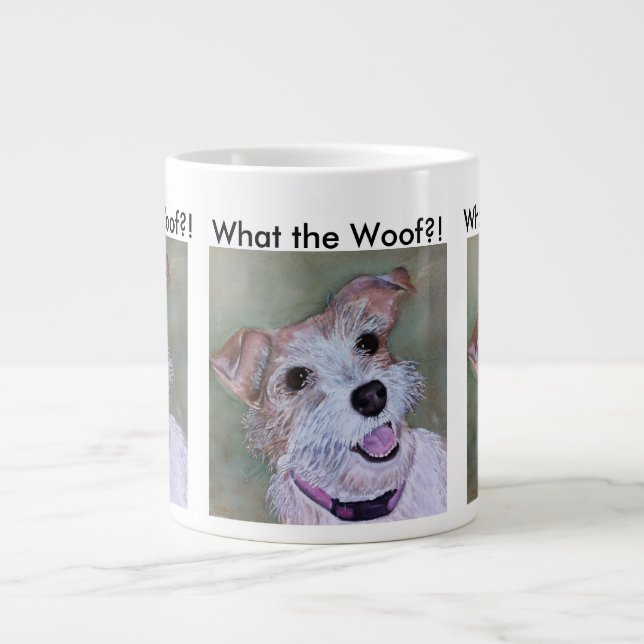 TAZA DE CAFÉ GRANDE JACK RUSSELL FELIZ (Frente)