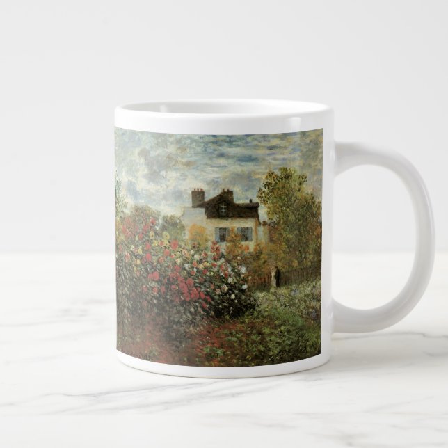 Taza De Café Grande Jardín de Monet en Argenteuil por Claude Monet (Derecha)