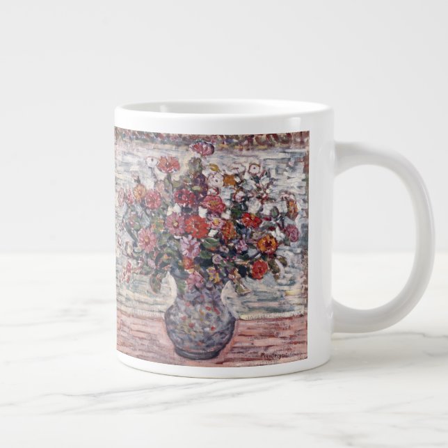 Taza De Café Grande Jarrón de flores, zinnias de Maurice Prendergast (Derecha)