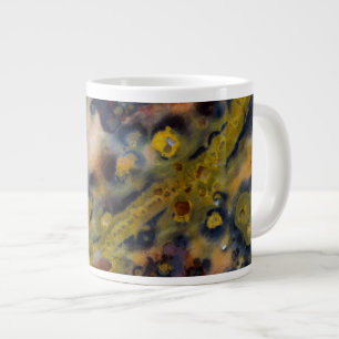 Taza De Café Grande Jasper de Océano primer plano abstracto