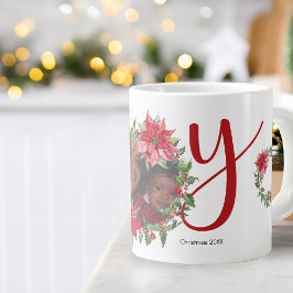 Taza De Café Grande JOY Navidades Wreath Photo