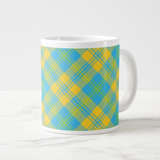 Taza De Café Grande Jumbo Coffee Mug: azul, amarillo, verde (Derecha)