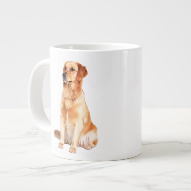 Taza De Café Grande Jumbo Mug de Golden Retriever (Izquierda)