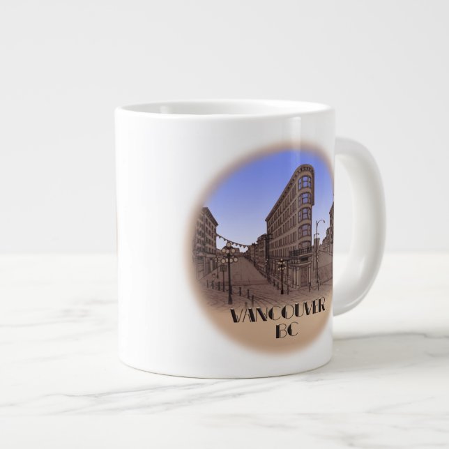 Taza De Café Grande Jumbo Vancouver Café Mug Vancouver Gastown Cup (Derecha)