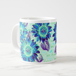 Taza De Café Grande Jumbo Wacky Sunflowers