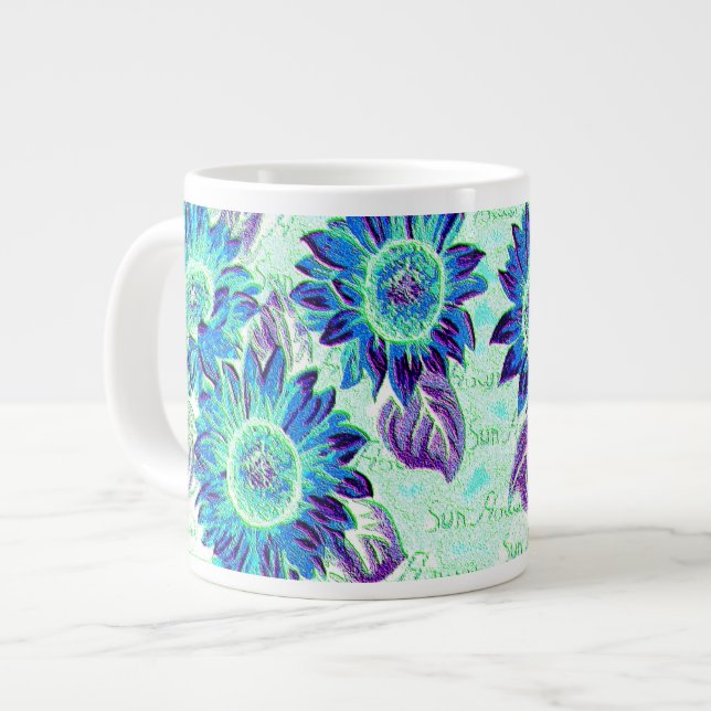 Taza De Café Grande Jumbo Wacky Sunflowers (Izquierda)