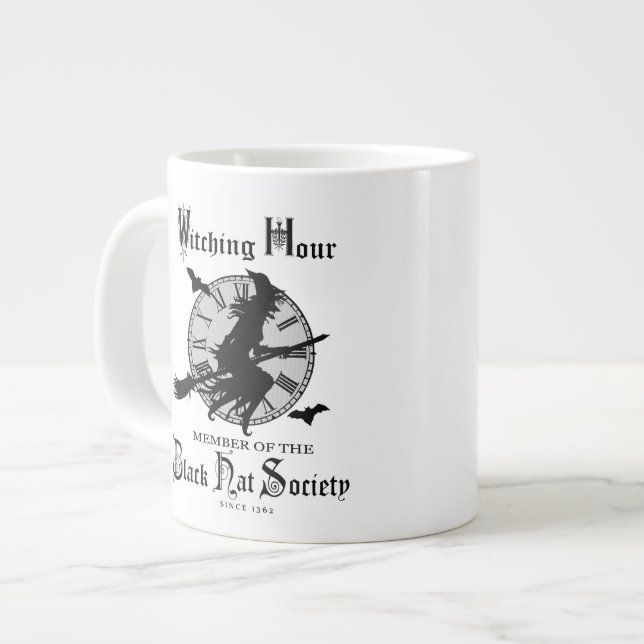 Taza De Café Grande La bruja de Halloween de época moderna (Izquierda)