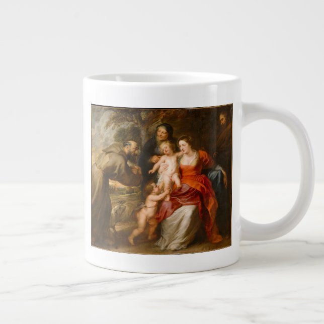 Taza De Café Grande La familia santa con los santos (Derecha)