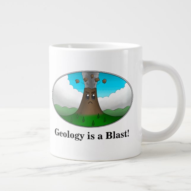 Taza De Café Grande ¡La geología es una explosión! Volcán personalizad (Derecha)