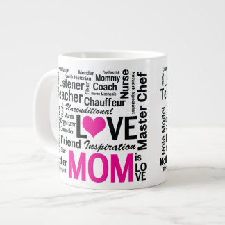 Taza De Café Grande La mamá es regalo del día de madre del amor para