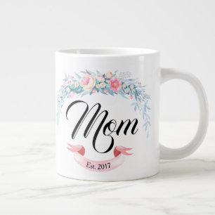 Taza De Café Grande La mamá personalizada estableció la guirnalda de