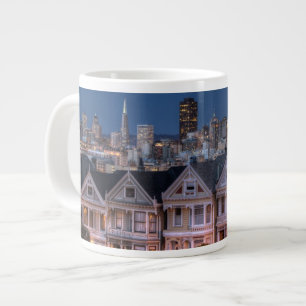 Taza De Café Grande La opinión de la noche "pintó de las casas de la
